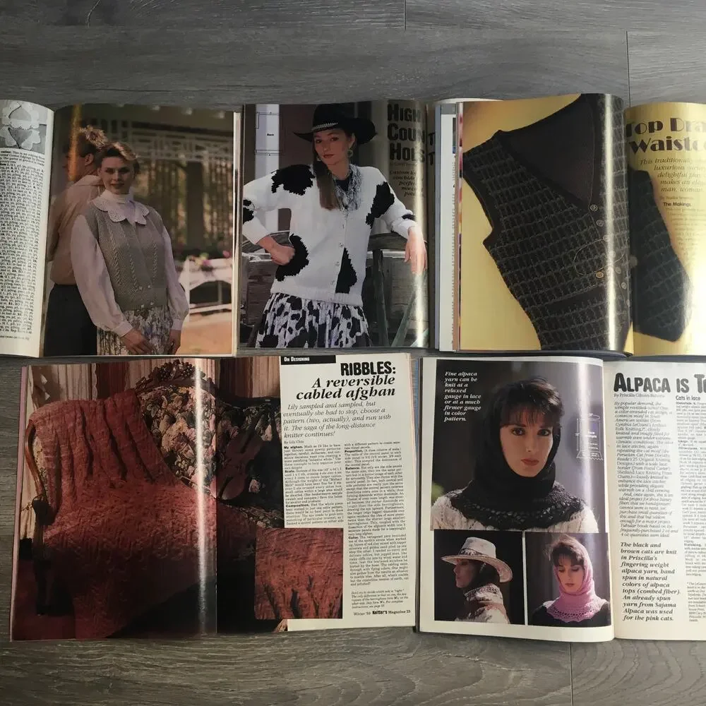 Knitter's Knitting Pattern Magazine LOT OF 5 Sweater Shawl Afghan Handmade Craft